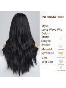 24英寸長的自然棕色波浪女士熱阻卷曲假髮,蓬鬆的新型合成假髮,適合日常派對佩戴