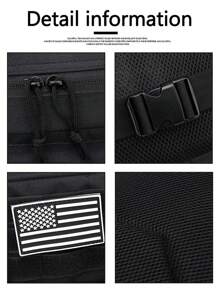 Large capacity, sports backpack, waterproof (with Molle system) Hiking backpack - Black - View 8