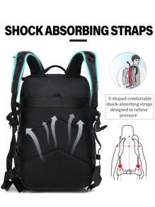 Large capacity, sports backpack, waterproof (with Molle system) Hiking backpack - Black - View 9