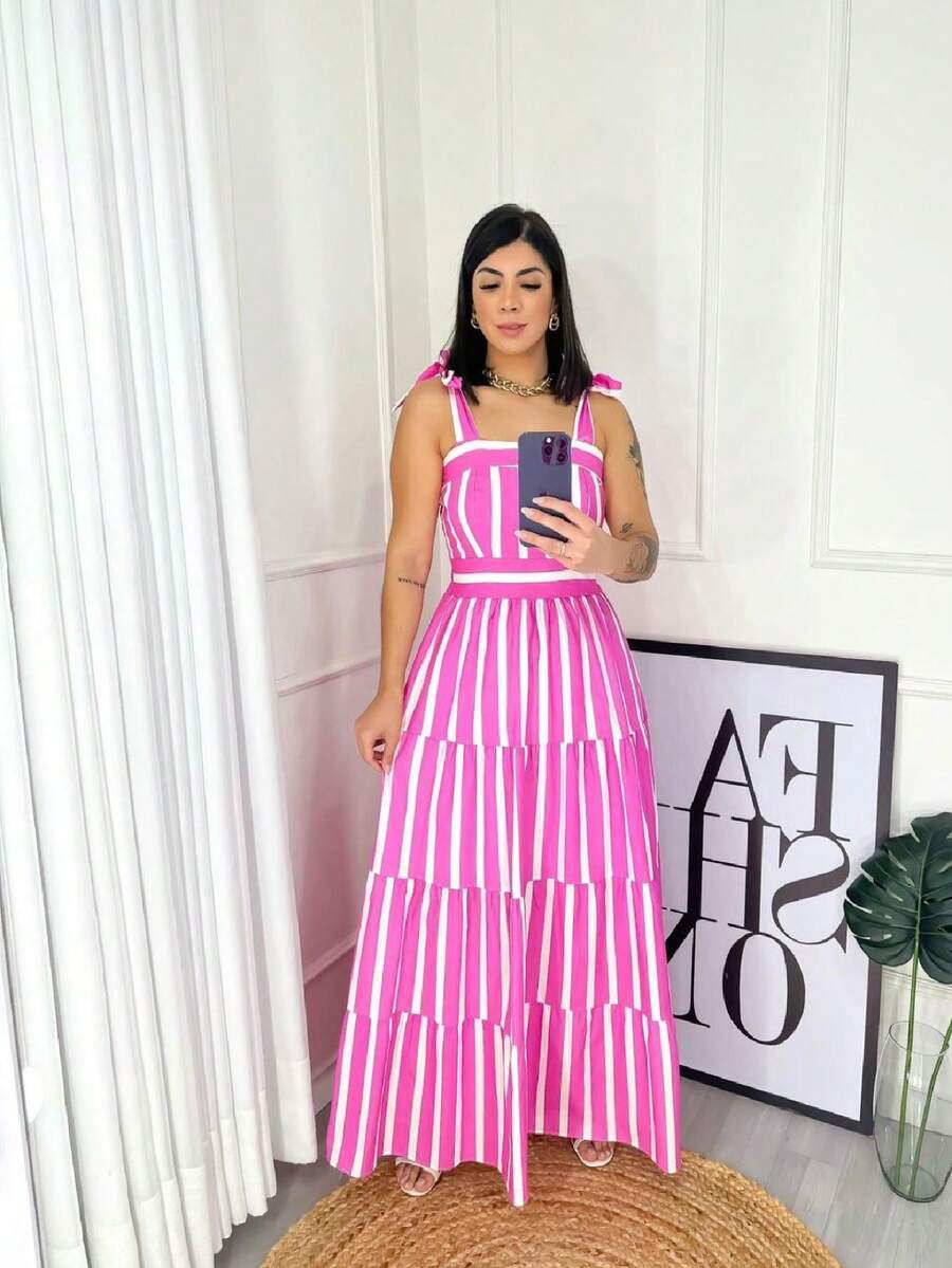 Women Dresses - 玫紅色 - 查看 1