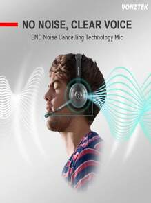 Wireless Bluetooth Headset with ENC Noise Reduction, Mute Button, and Multipoint Connectivity - 炭灰色 - 查看 2