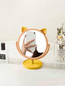 Espejo De Maquillaje De Escritorio De Orejas De Gato Naranja - Naranja - Ver 4