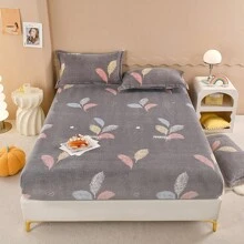 1 tấm vải nỉ mềm mại và thoải mái giữ ấm mùa đông, vải sữa bọc 360°, tấm bảo vệ nệm không huỳnh quang Thích hợp cho giấc ngủ khỏa thân - Nhiều màu - Xem 3