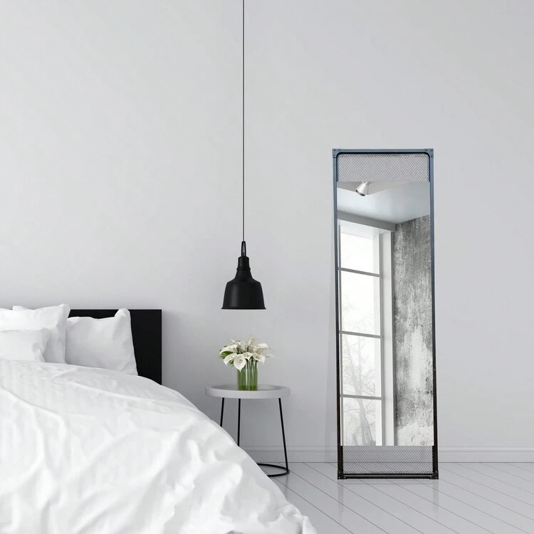 Espelho Decorativo de Chão Industrial Multi Preto 153x43cm Retangular - Preto - Visão 3