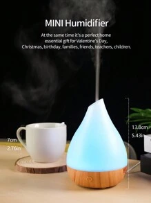 ellestfun 1 pieza Difusor de aceites esenciales ultrasónico de 7 modos de color - Blanco - Ver 6