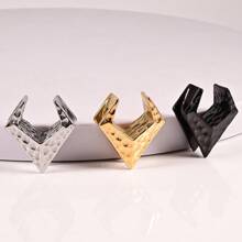 2 件裝不銹鋼衝擊三角形馬鞍耳塞隧道耳環耳規擴張器身體穿孔首飾不銹鋼擴張器測量儀擔架耳環時尚身體穿孔首飾