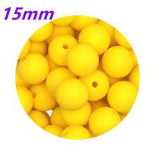 30入組15MM圓形矽膠珠子，用於製作DIY珠寶奶嘴鏈項鍊配件，矽膠集中珠子可用於筆