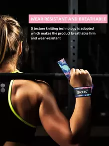 SKDK 1 对力量训练硬拉腕带健身房腕带配件 - 霧霾藍 - 查看 7