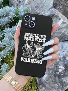 1 Funda Para Teléfono Con Estampado De Lema De Estilo Occidental Compatible Con Samsung/iphone - Multicolor - Ver 1