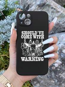 1 Funda Para Teléfono Con Estampado De Lema De Estilo Occidental Compatible Con Samsung/iphone - Multicolor - Ver 2