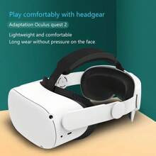 1件白色vr游戏耳机可替换面带,可調節,輕量級,舒適的pu材料表面,具有出色的支撐性,不對面部造成壓力 - 白色 - 查看 1