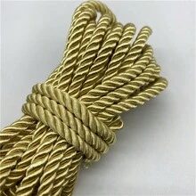 1入組5碼6mm 3股絞繩聚丙烯繩，用於家居裝飾配件DIY手工家居紡織裝飾 - 金色 - 查看 2
