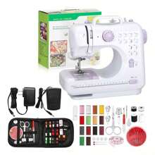 Máquina De Coser Mediana Eléctrica con Accesorios  Doméstica Portátil De 12 Agujas Incluye Accesorios - Blanco - Ver 1