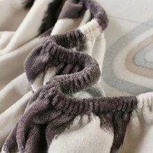 1 pieza de sábana bajera antideslizante de franela suave, cómoda y delicada con diseño de envoltura de terciopelo de leche y protector de colchón para calidez, adecuada para dormir sin ropa, libre de agentes fluorescentes, en otoño e invierno - Multicolor - Ver 12
