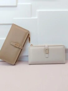 MINGYOU Portafoglio da donna alla moda, con fibbia, dolce e carino, con cerniera, multiuso, porta-carte studente, regalo per studenti, sottile e portatile, adatto per donne, impiegati, college, lavoro, business, pendolarismo, ufficio, anniversario, coppia, regalo di compleanno, San Valentino, regalo per donne, portafoglio, portafoglio lungo