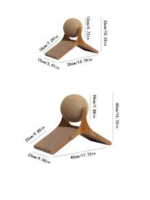 1入組摩天輪貓抓板帶球,耐用爪玩具適用於貓娛樂和減壓 - 棕色 - 查看 8
