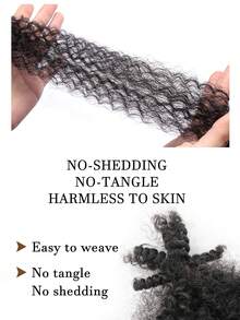 16英寸扭結馬利編織鉤針合成髮預分離彈性非洲扭結頭髮適用於蝴蝶 Locs 辮子 - 黑色 - 查看 4