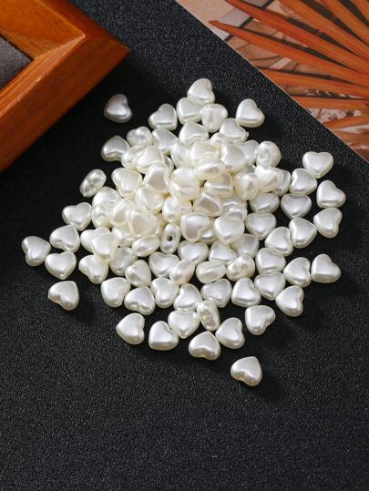 100 st/förpackning Mini Pärldekorationer Färg Hjärtformad Pärlor För Håraccessoarer , Kläder Dekorationer , Örhängen Hänge , DIY Smyckestillverkning , Kort Hantverk , Nagelkonst