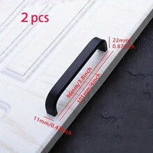 2入組黑色太空鋁把手-時尚廚櫃拉手和抽屜手柄