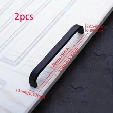 2入組黑色太空鋁把手-時尚廚櫃拉手和抽屜手柄