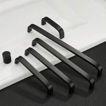 2入組黑色太空鋁把手-時尚廚櫃拉手和抽屜手柄