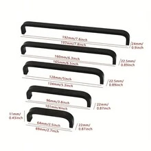 2入組黑色太空鋁把手-時尚廚櫃拉手和抽屜手柄