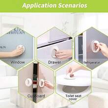 1入/個多功能門窗膠黏輔助手柄,簡約款安全手柄,適用於抽屜、櫥櫃、玻璃門窗,顏色:白色 - 白色 - 查看 3
