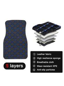 4入組萬用防水汽車地毯全套皮革汽車車墊配件內飾用品