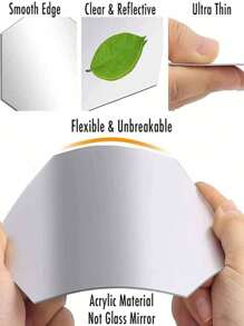 12pcs/set PMMA Mirror Wall Sticker, Creative Geometric Design Self Adhesive 3D Butterfly Wall Decor For Home - Silver - View 5