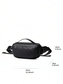 arctic hunter 男士時尚信使袋，胸包，肩包，後背包，戶外防水腰包，健身運動胸包，手提包，小包，男性摩托車騎手包，臀包，斜跨包，旅行工作度假必備，輕便，防盜，出門的禮物，適合男性男友丈夫男孩子大學生書包，父親節禮品，夏季新生，返校季，多功能宿舍，大學 - 黑色 - 查看 9