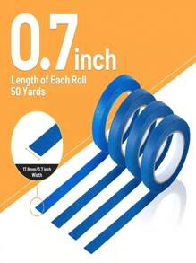 藍色畫家膠帶散裝,藍色遮蔽膠帶,用於在汽車、牆壁和包裝上繪畫,無殘留去除室內外油漆,0.7 英寸 X 50 碼