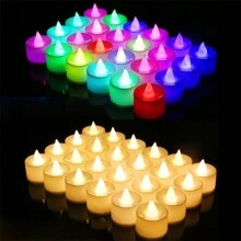 12/24/48 pièces Bougies LED sans flamme, bougies chauffe-plat à piles, bougies de thé romantiques pour anniversaire, fête de mariage, décoration de chambre, cadeaux