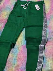 PANTS CON BRILLOS LATERALES STILO MODERNO Y CASUAL - Verde - Ver 2