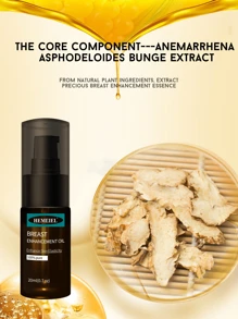 HEMEIEL Aceite para aumentar el tamaño del busto en 2 piezas de 20 ml cada una, para reafirmar con ingredientes naturales puros que levantan y firman, para mujeres - زيت الثدي - Negro - Ver 5