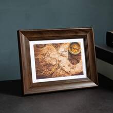 1 件時尚復古相框桌面裝飾創意現代簡約藝術相框婚禮和個人照片 - 咖啡棕 - 查看 4