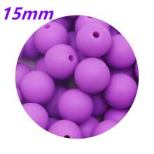 30入組15MM圓形矽膠珠子，用於製作DIY珠寶奶嘴鏈項鍊配件，矽膠集中珠子可用於筆