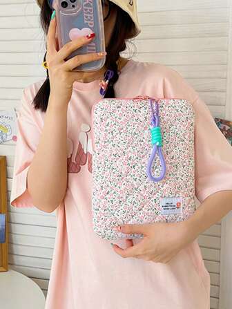 1pc Floral Laptop Sleeve 11/13/15 Inch Laptop Inner Case, Highly Attractive, Portable IPad Bag