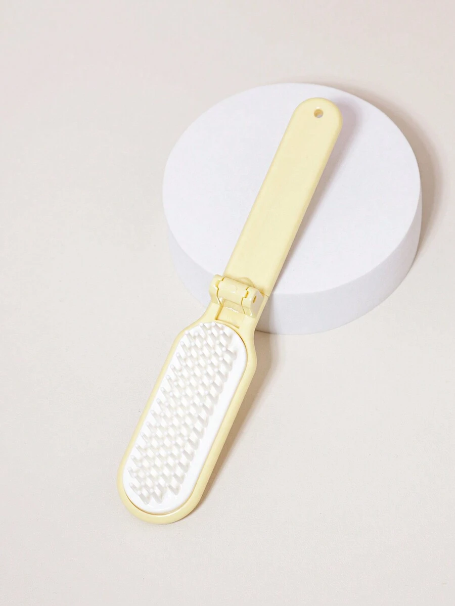 1pc Anti-static Portable Folding Massage Hair Comb For Travel - Yellow - View 1