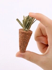 1pc Straw Carrot Design Hamster Toy For Small Animal For Teeth Grinding - Multicolor - View 6