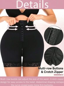 女款塑身短褲收腹胸衣提臀內褲曲線提臀內褲塑身內衣 - 黑色 - 查看 2