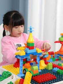 Mesa de bloques, juguete de bloques de construcción para niños, mesa multifuncional que se puede cambiar libremente. 85+piezas, caja de mesa educativa para ensamblar DIY, regalo de juguete perfecto para cumpleaños, Navidad. Seguro para niños.