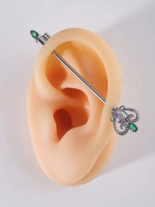 1入組水鑽裝飾耳環 - 彩色 - 查看 3