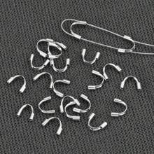 50入/批不銹鋼u型線保護管,可用於珠寶製作配件線保護,環扣連接器diy珠寶配件線保護