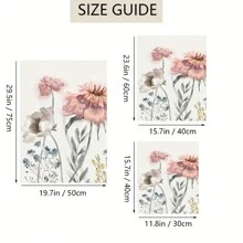 3 件粉色花朵和蝴蝶帆布牆壁藝術,水墨風格海報無框廚房、客廳和臥室裝飾,打造美麗優雅的家 - 彩色 - 查看 3