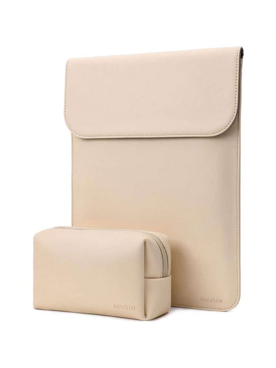 MOSISO Laptop Sleeve Compatible with MacBook Air 13 inch M2 A2681 M1 A2337 A2179 A1932/Pro 13 M2 M1 A2338 A2251 A2289 A2159 A1989 A1706 A1708, Faux Suede Leather Envelope Case with Small Bag - 杏 - 查看 1