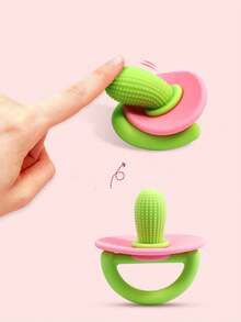Silicone Teether For Baby And Babies With Creative Cactus Design,Safe And Colorful Baby Toy