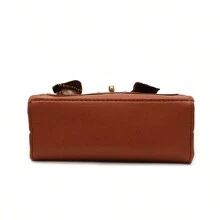 1入組迷你棕色的手提包裝飾的帶A圍巾和A金屬鏈 - 棕色 - 查看 7