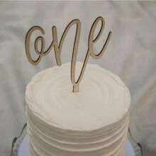 1 pièce/3 pièces/5 pièces Décorations de gâteau d'anniversaire de 1 an "ONE" en bois