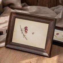 1 件時尚復古相框桌面裝飾創意現代簡約藝術相框婚禮和個人照片 - 咖啡棕 - 查看 2