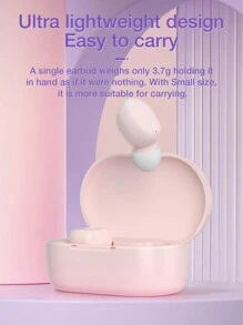 Genai真無線藍牙耳機,迷你設計,帶led電池顯示充電盒,長待機時間,手勢觸控,全防水,符合工學設計理念,佩戴舒適,有多種顏色可選,運動、音樂和遊戲的理想選擇 - 綠色 - 查看 5